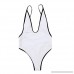 WOCACHI Swimsuits for Womens One Piece Women V Neck Thong Bikini Monokini Swimsuit Swimwear Bathing Beachwear White B07LG3XKCB
